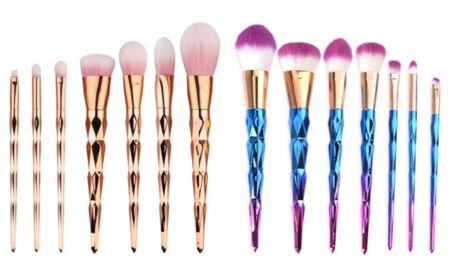 แปรงแต่งหน้าสี Rosegold / คริสตัล set 7 ชิ้น