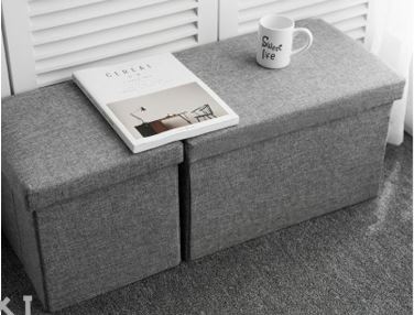 กล่องเก็บของ นั่งได้ แข็งแรง ทรงผืนผ้า