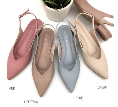 รองเท้าหัวแหลม รัดส้นเสริม1 เบอร์ 38