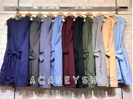 จั้มสูทผ้าไหมญี่ปุ่นซิปหลัง