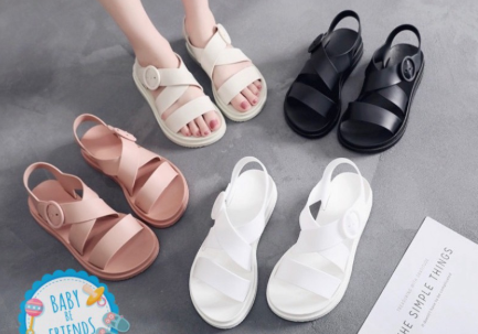 รองเท้ารัดส้นยางสีล้วน เบอร์ 36